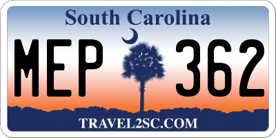 SC license plate MEP362