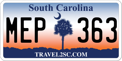 SC license plate MEP363