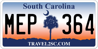 SC license plate MEP364