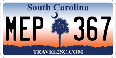 SC license plate MEP367