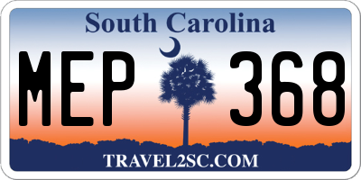SC license plate MEP368