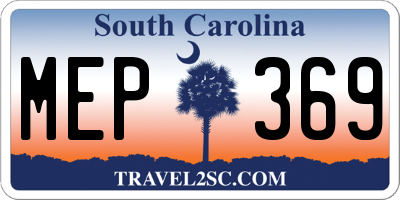 SC license plate MEP369
