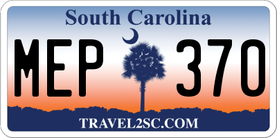 SC license plate MEP370