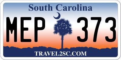 SC license plate MEP373
