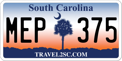 SC license plate MEP375