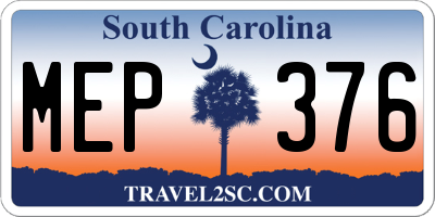 SC license plate MEP376