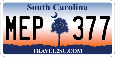 SC license plate MEP377