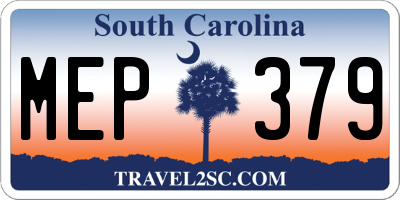 SC license plate MEP379