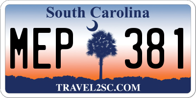 SC license plate MEP381