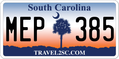 SC license plate MEP385