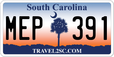 SC license plate MEP391