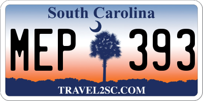 SC license plate MEP393