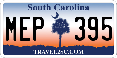 SC license plate MEP395