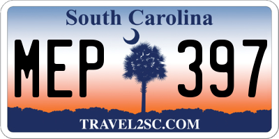 SC license plate MEP397