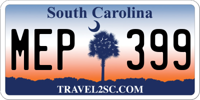SC license plate MEP399