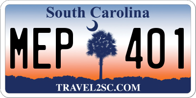 SC license plate MEP401
