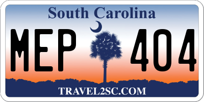 SC license plate MEP404