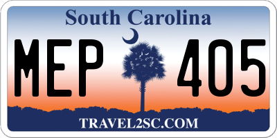 SC license plate MEP405