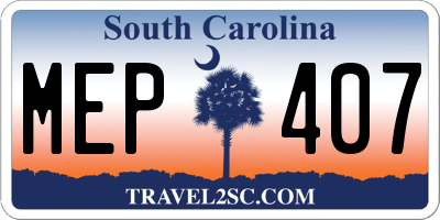 SC license plate MEP407