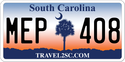SC license plate MEP408