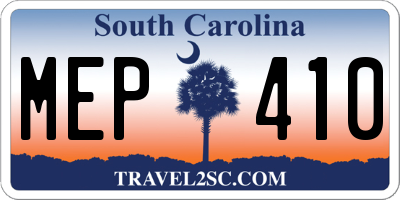 SC license plate MEP410