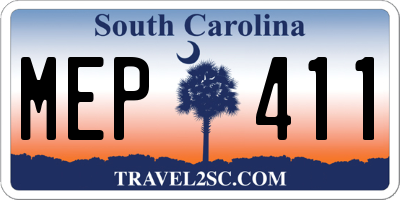 SC license plate MEP411