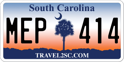 SC license plate MEP414