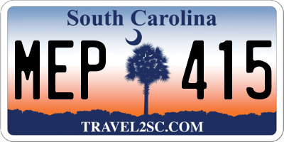 SC license plate MEP415
