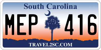 SC license plate MEP416