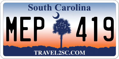 SC license plate MEP419