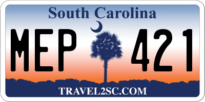 SC license plate MEP421