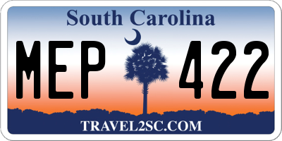 SC license plate MEP422