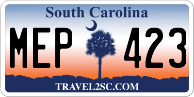 SC license plate MEP423