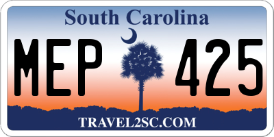 SC license plate MEP425