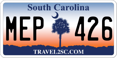 SC license plate MEP426
