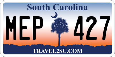 SC license plate MEP427