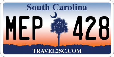 SC license plate MEP428