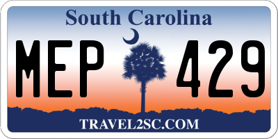 SC license plate MEP429