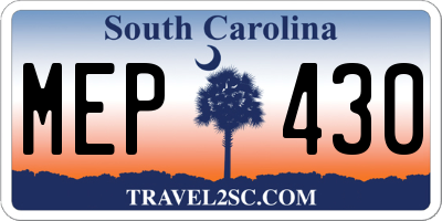 SC license plate MEP430