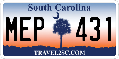 SC license plate MEP431