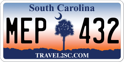 SC license plate MEP432