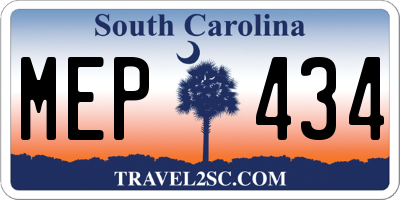 SC license plate MEP434