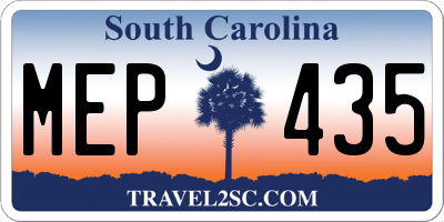 SC license plate MEP435