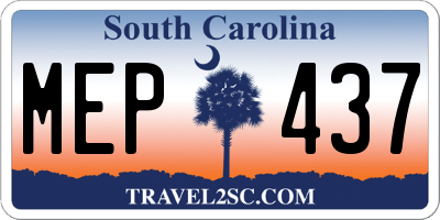 SC license plate MEP437