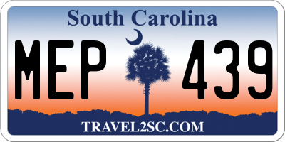SC license plate MEP439