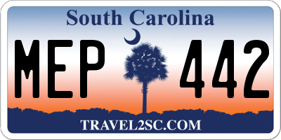 SC license plate MEP442