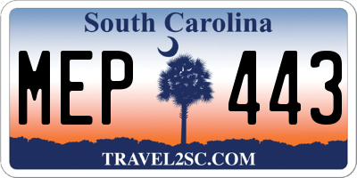 SC license plate MEP443