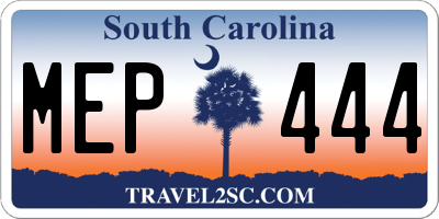 SC license plate MEP444
