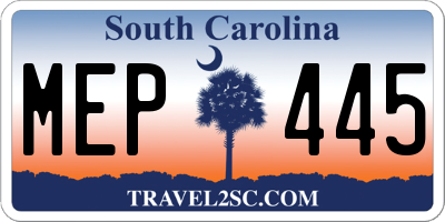SC license plate MEP445