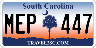 SC license plate MEP447